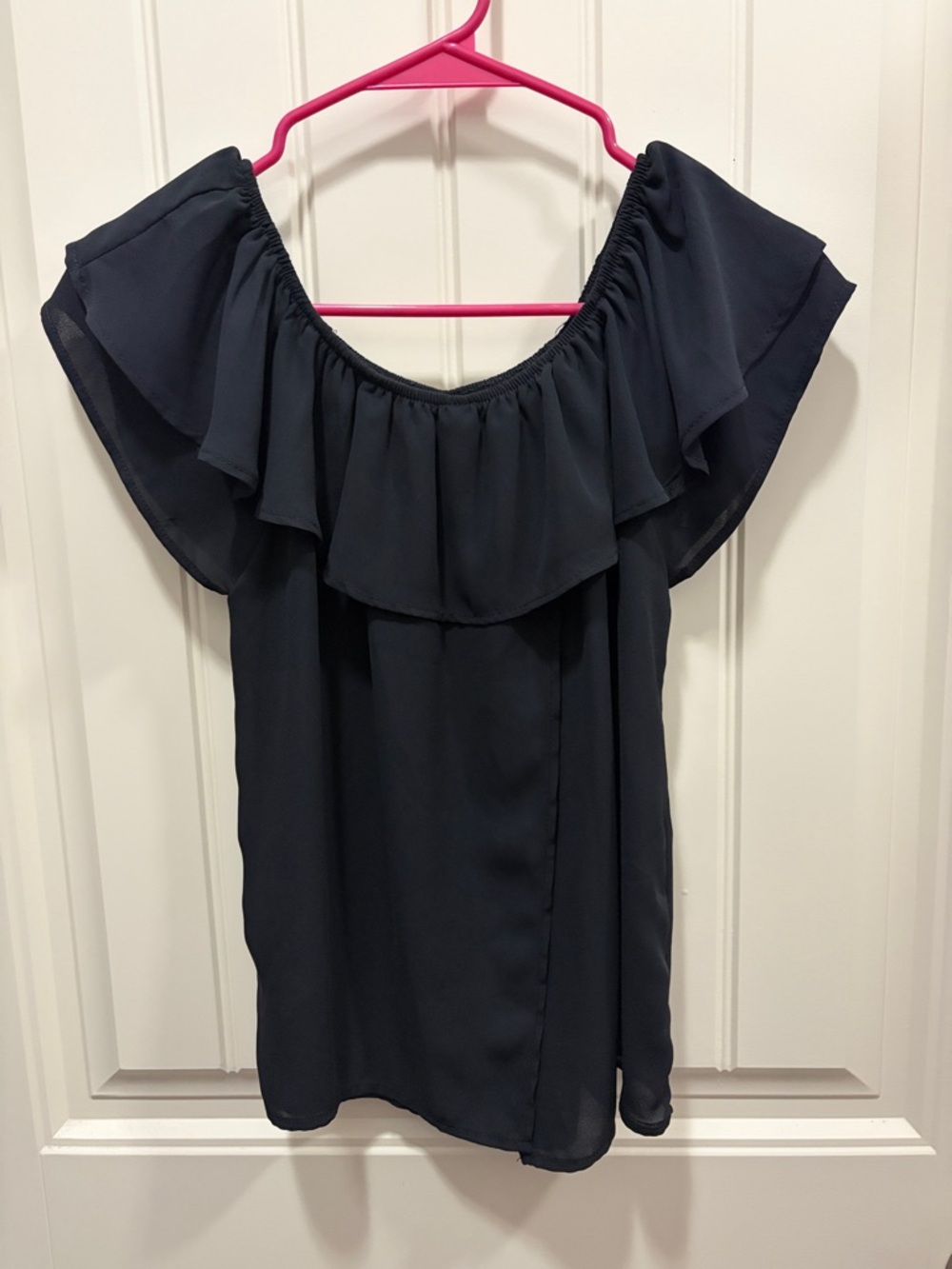 Target Black Off-Shoulder Ruffle Blouse - Picture 2 of 4